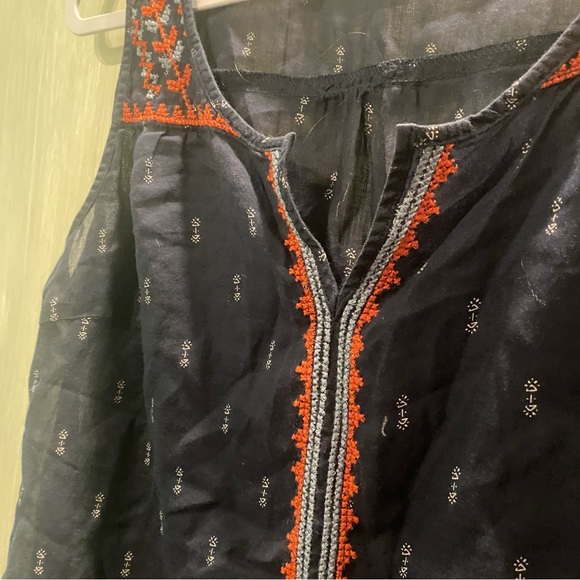 Women’s Eddie Bauer Cotton Tank Top Navy & White Geo print Thin size Medium - Picture 3 of 6